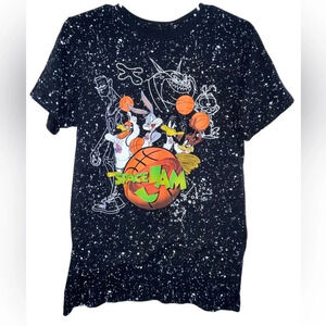 Space Jam Vintage Tshirt Black White Speckles Men’s Size Small Looney Tunes